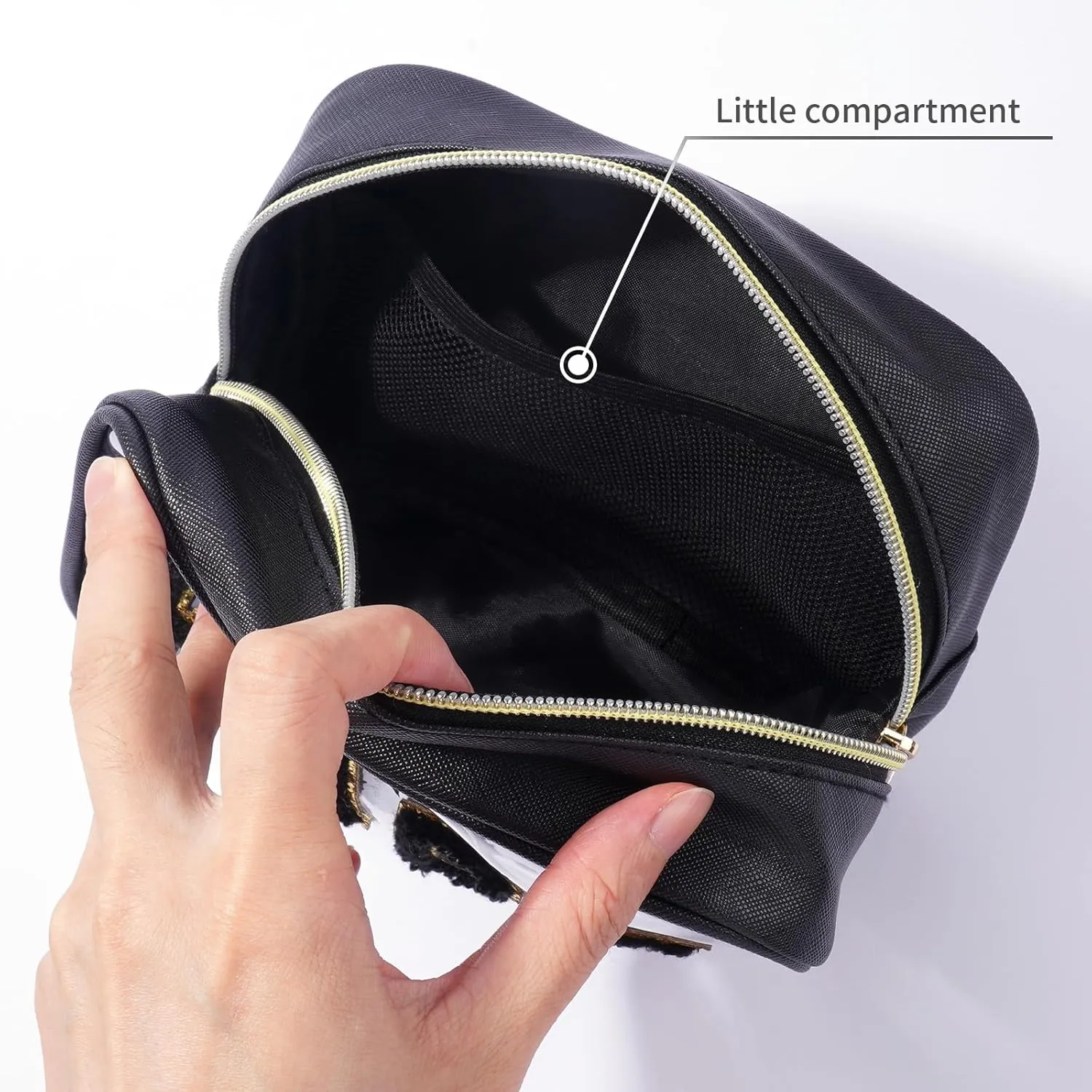 2 PCS Clear Makeup Bag Small Cosmetic Bag Black Mini Makeup Bag Waterproof Small Makeup Bag for Purse Travel Toiletry Bag for Women