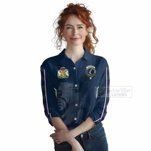 Alexander Tartan Women's Casual Shirt with Family Crest and Lion Rampant Vibes Sport Style