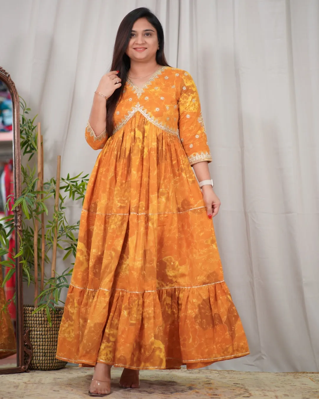 Alia Style Cotton Long Dress