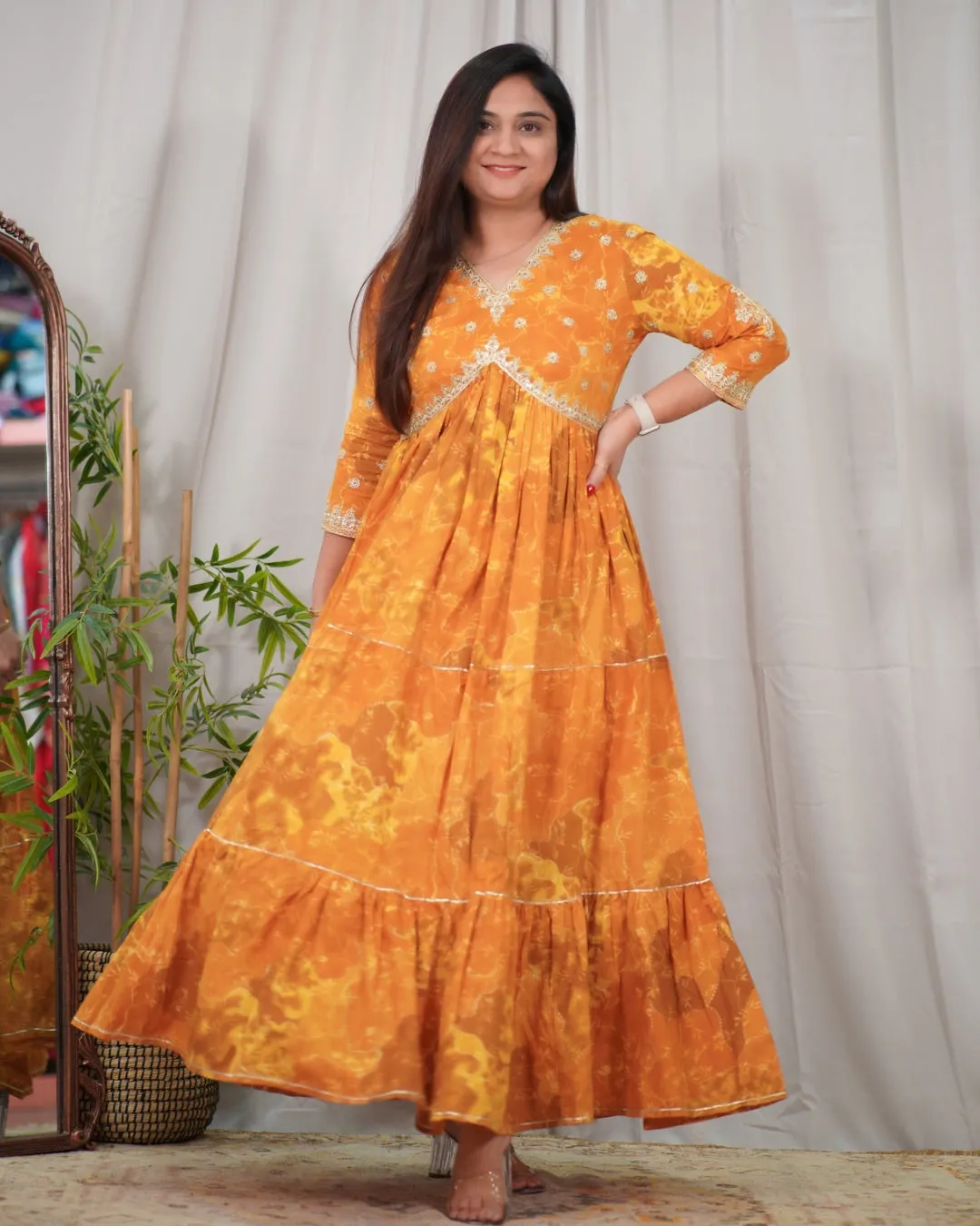 Alia Style Cotton Long Dress