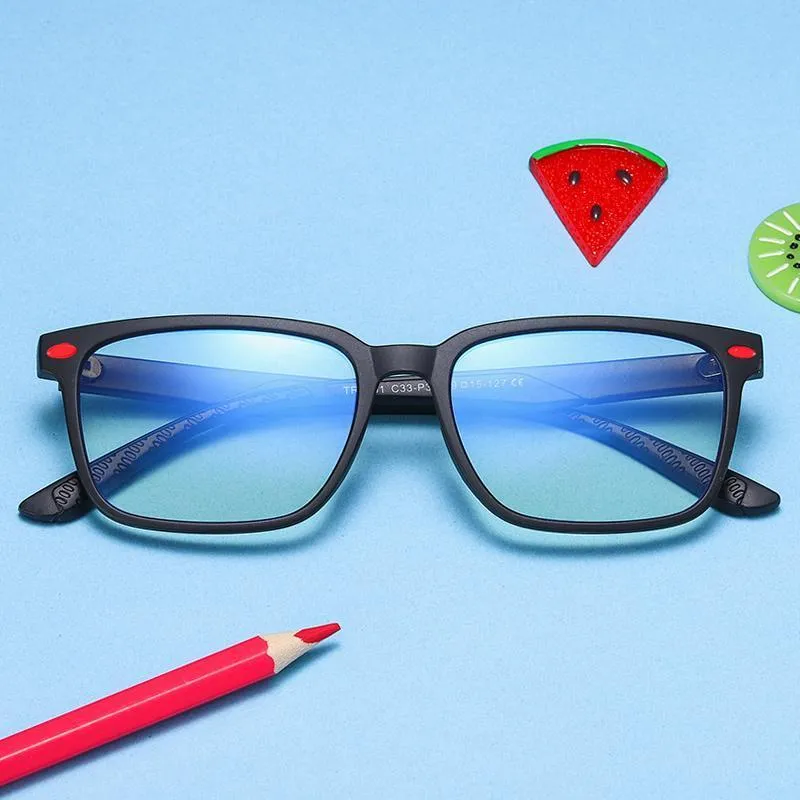 Angle - (Age 7-12)Children Blue Light Blocking Computer Reading Gaming Glasses-Demi Dark Green
