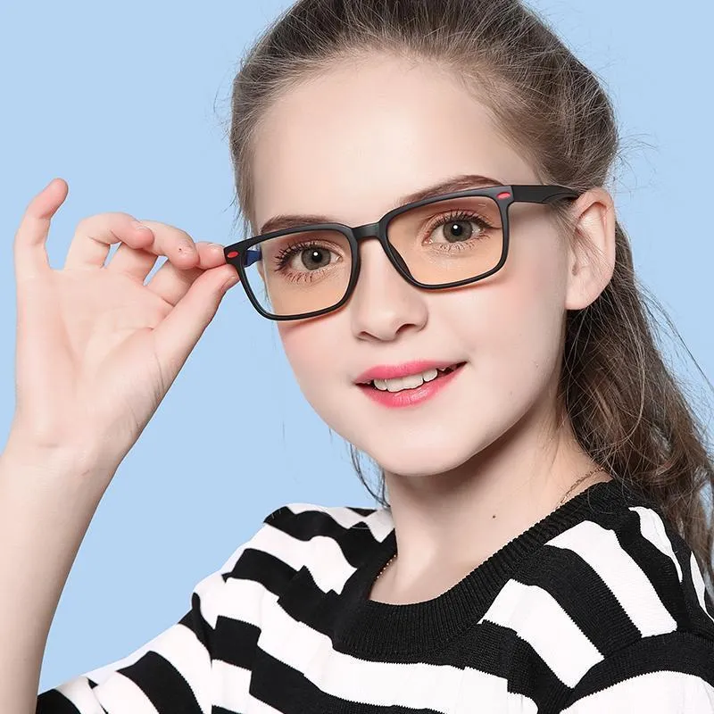Angle - (Age 7-12)Children Blue Light Blocking Computer Reading Gaming Glasses-Demi Dark Green