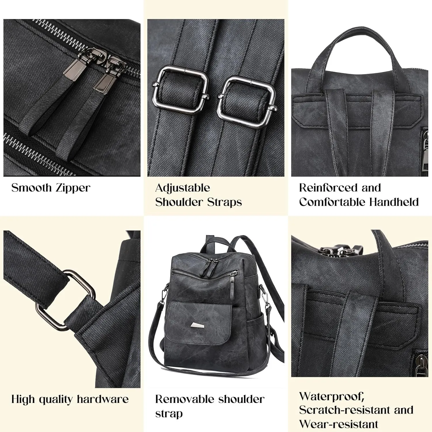 Backpack Purse for Women, Women Backpack Purse Small Leather Waterproof Anti-theft Shoulder Bags Handbags Ladies