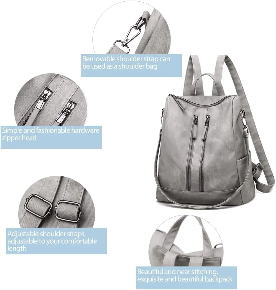 Backpack Purse for Women, Women Backpack Purse Small Leather Waterproof Anti-theft Shoulder Bags Handbags Ladies