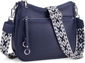 befen Genuine Leather Crossbody Bags for Women Travel Hobo Bags for Women with Adjustable Shoulder Guitar Strap
