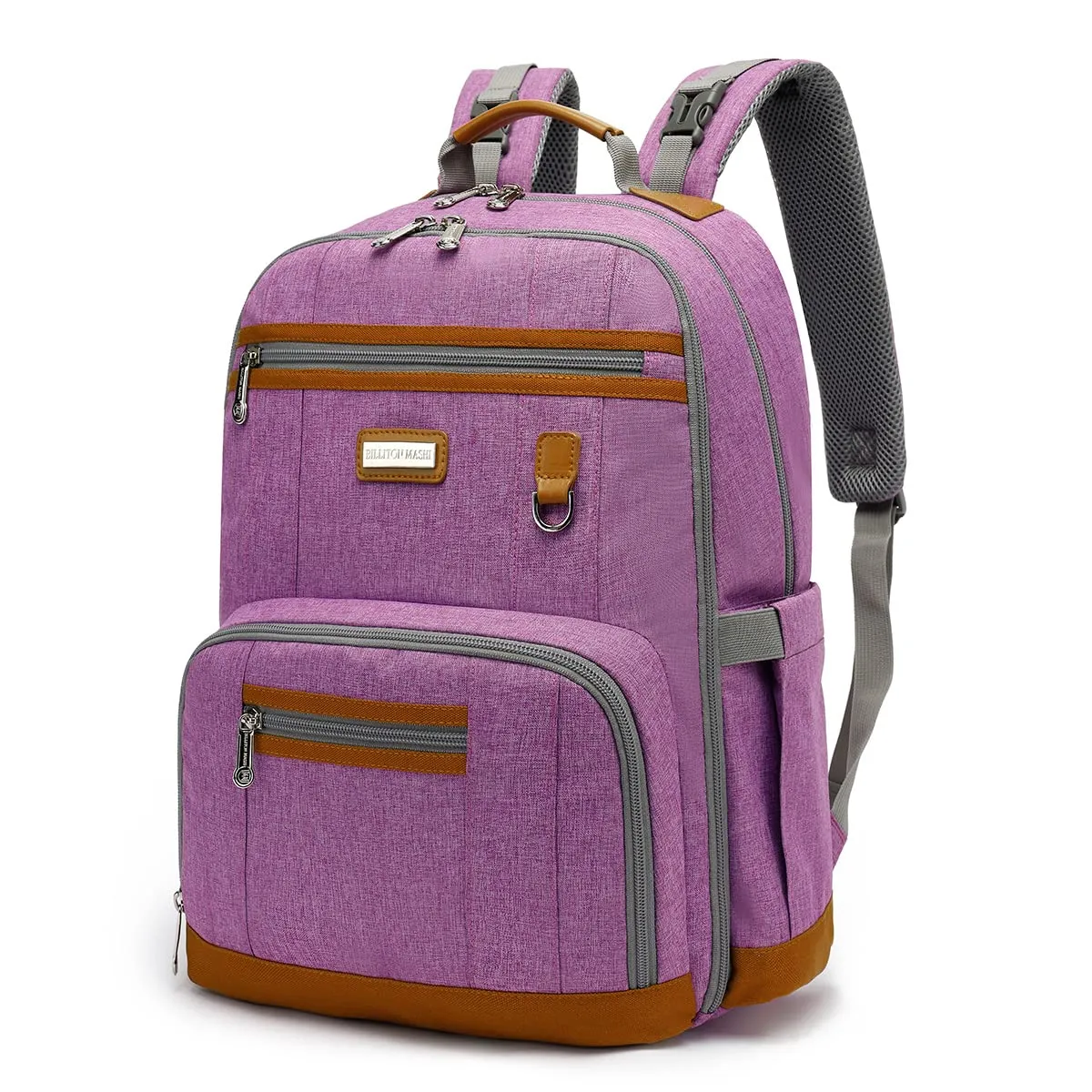 BILLITON MSHI Diaper Bag Backpack for Women Large Capacity Waterproof -Multifunctional with Insulated Pockets for Baby Girl & Boy, Unisex Maternity Travel BagPurple