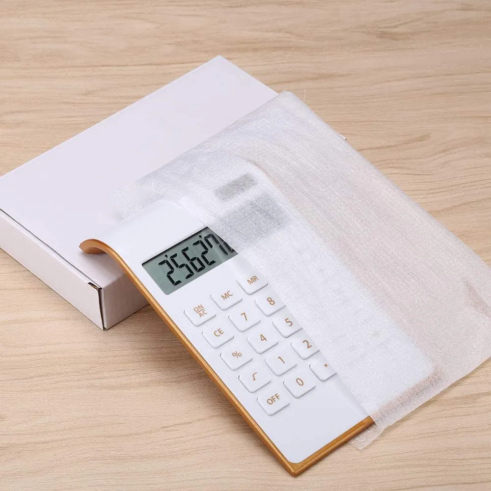 Calculator, Slim Elegant Design, Office/Home Electronics, Dual Powered Desktop Calculator, Solar Power, 10 Digits, Tilted LCD Display, Inclined Design, White (Slim2)
