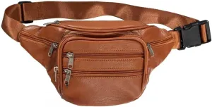 Costume Agent Premium Leather Fanny Pack Waist Bag Multifunction with Adjustable Belt