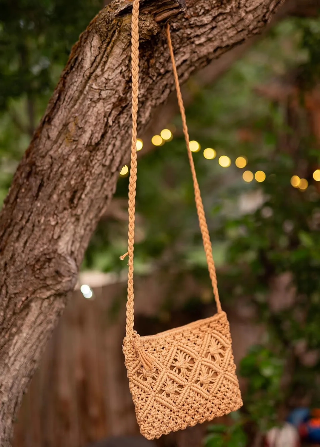Cotton Macrame Purse Bag | Hand-Woven Knitted Crossbody Shoulder Strap Zipper | Cute Fringe Boho Coin | White Beige Gray