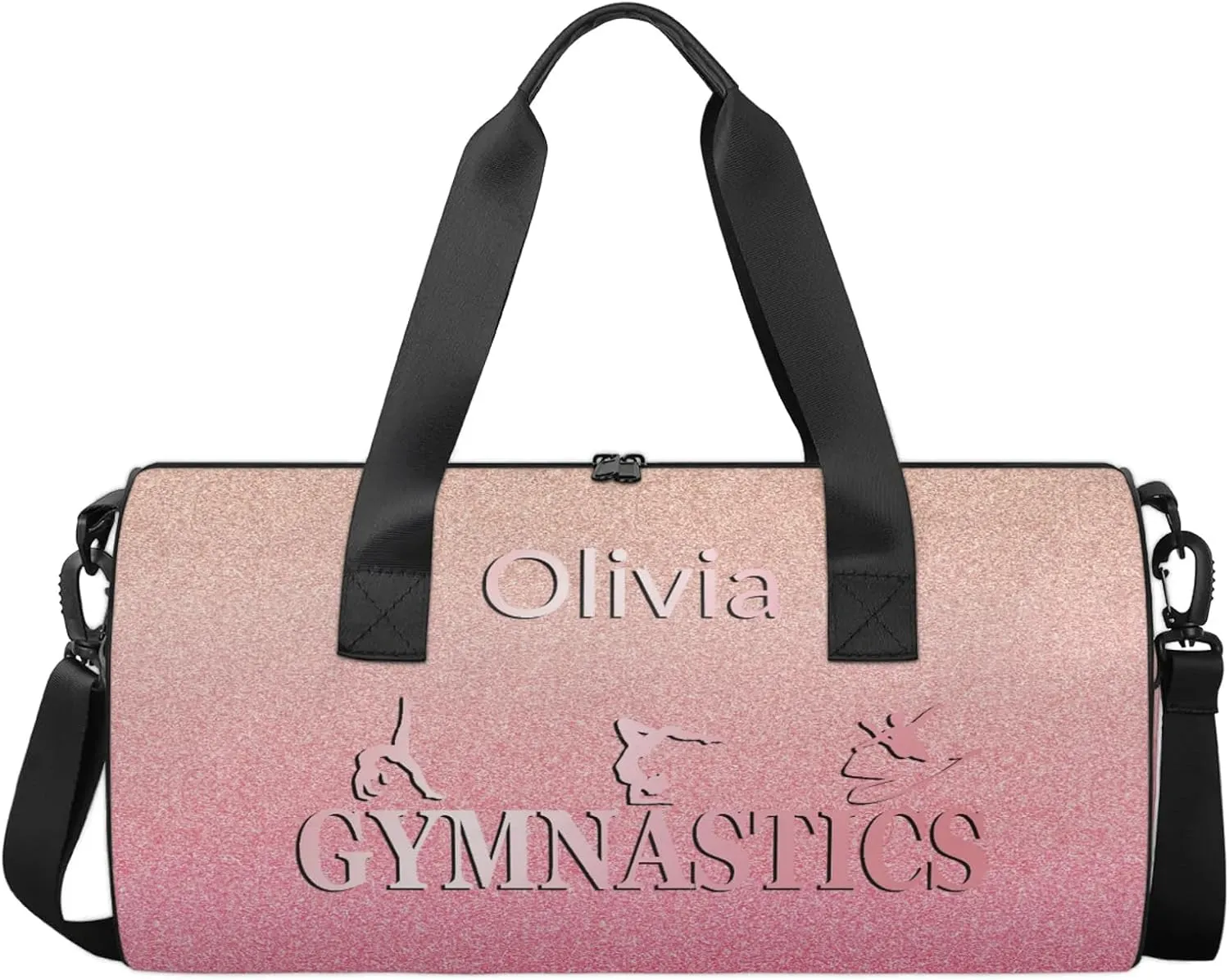 Custom Gymnastics Duffel Bag Round Personalized Name Dance Ballet Bags Waterproof