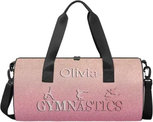 Custom Gymnastics Duffel Bag Round Personalized Name Dance Ballet Bags Waterproof