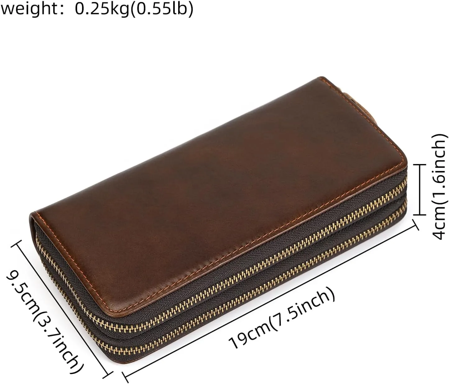 Genuine Leather Long Wallet for Men, Large Capacity Purse Clutch Bag Handbag Checkbook Cash Credit Cards Phone Holder