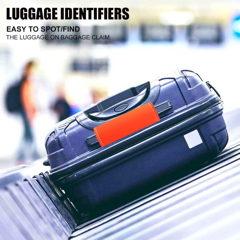Luggage Handle Wrap-5 Pack Luggage Handle Wraps for Suitcase/Carry on/Bag/Car Neon Luggage Identfiers Travel Accessories for Luggage (Neon Orange)