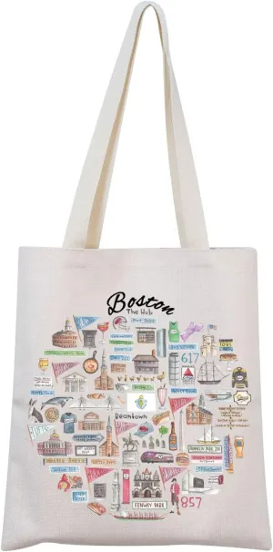 MNIGIU Boston Tote - Souvenir Travel Bag & Housewarming Gift