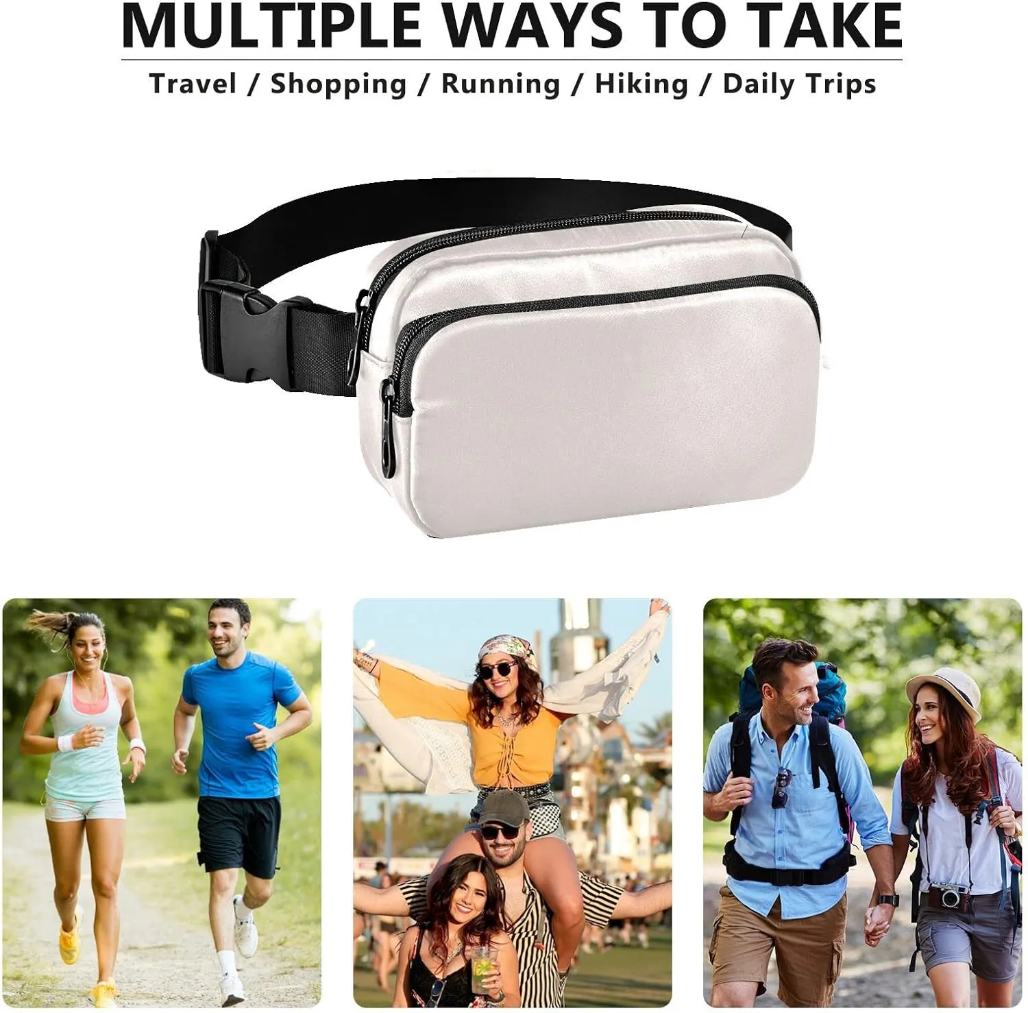 Seashell Fanny Packs for Women Men, Crossbody Bags Fashionable Running Waist Packs with Adjustable Strap for Traveling Seashell