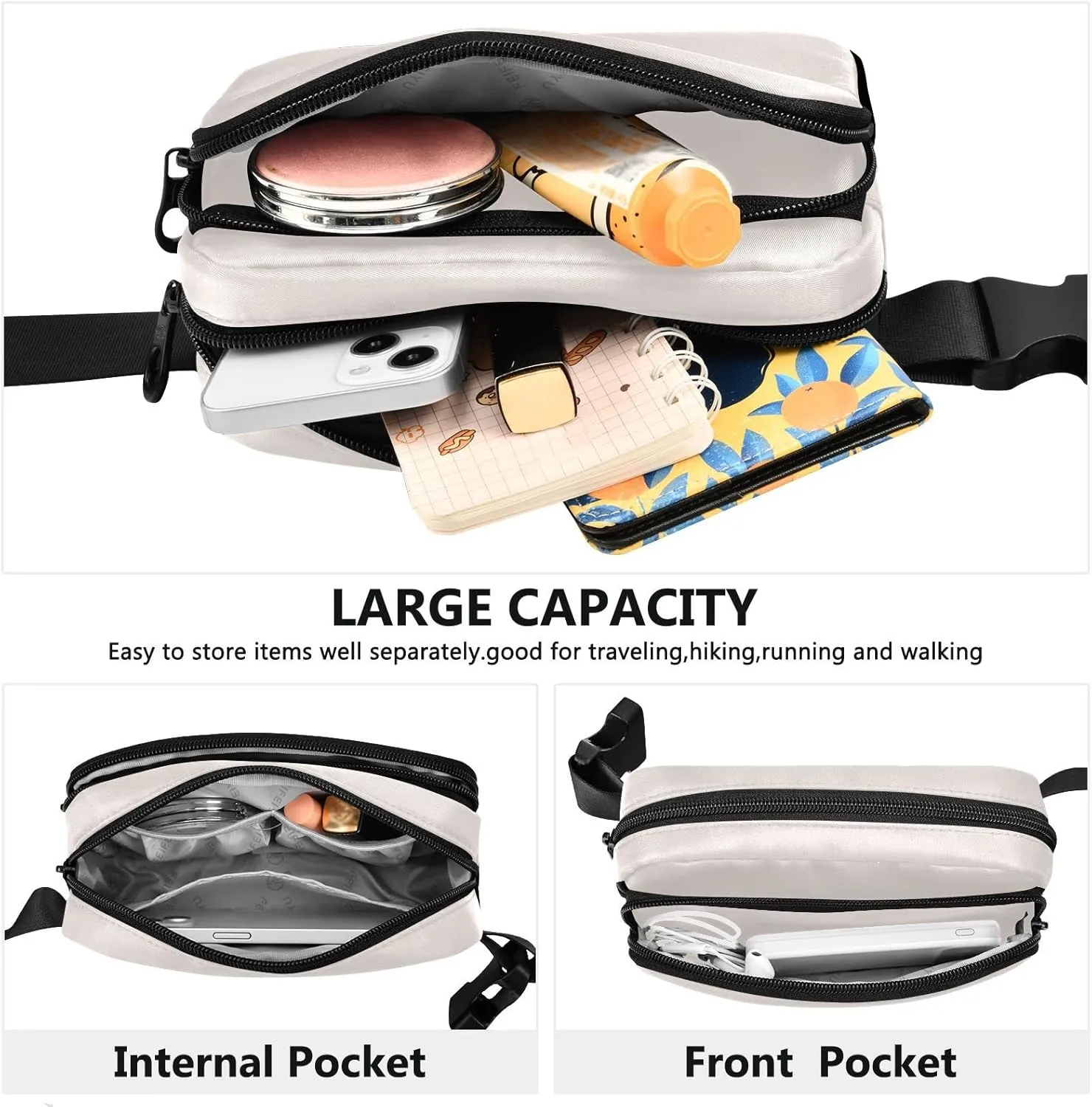 Seashell Fanny Packs for Women Men, Crossbody Bags Fashionable Running Waist Packs with Adjustable Strap for Traveling Seashell