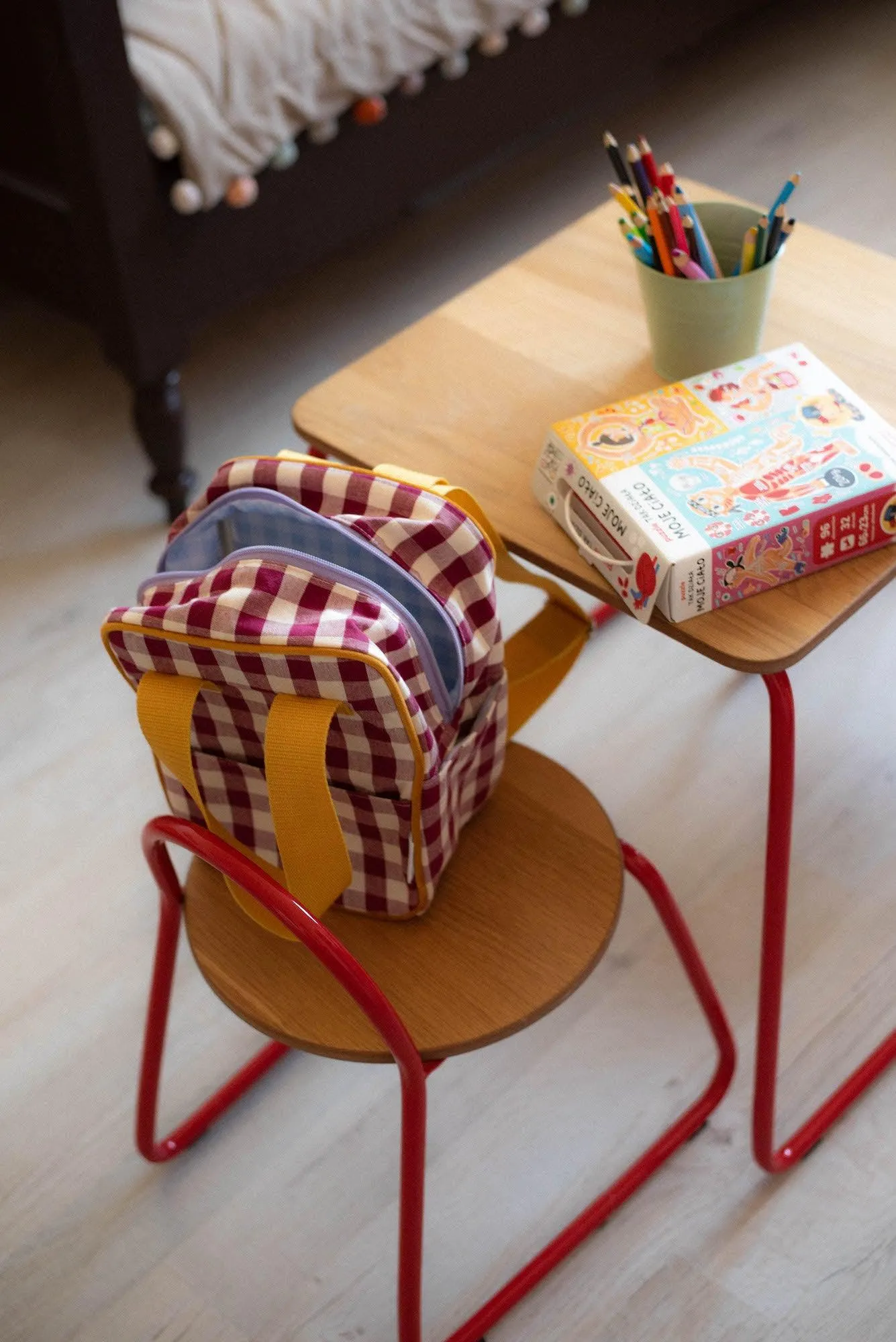 Small Backpack | Gingham | Red Plum