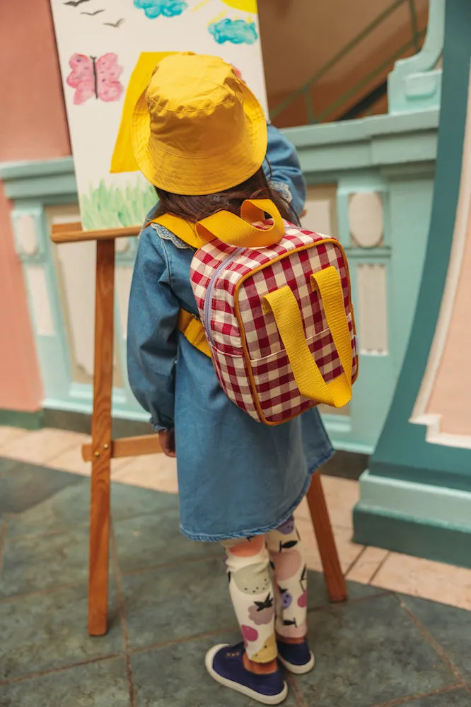 Small Backpack | Gingham | Red Plum