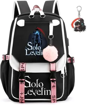 Solo Leveling Backpack Men Women Unisex Sung Jinwoo Rucksack Igris Anime Backpacks (B03-)