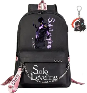 Solo Leveling Backpack Men Women Unisex Sung Jinwoo Rucksack Igris Anime Backpacks Casual (B02-)