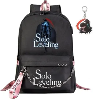 Solo Leveling Backpack Men Women Unisex Sung Jinwoo Rucksack Igris Anime Backpacks Casual (B03-)