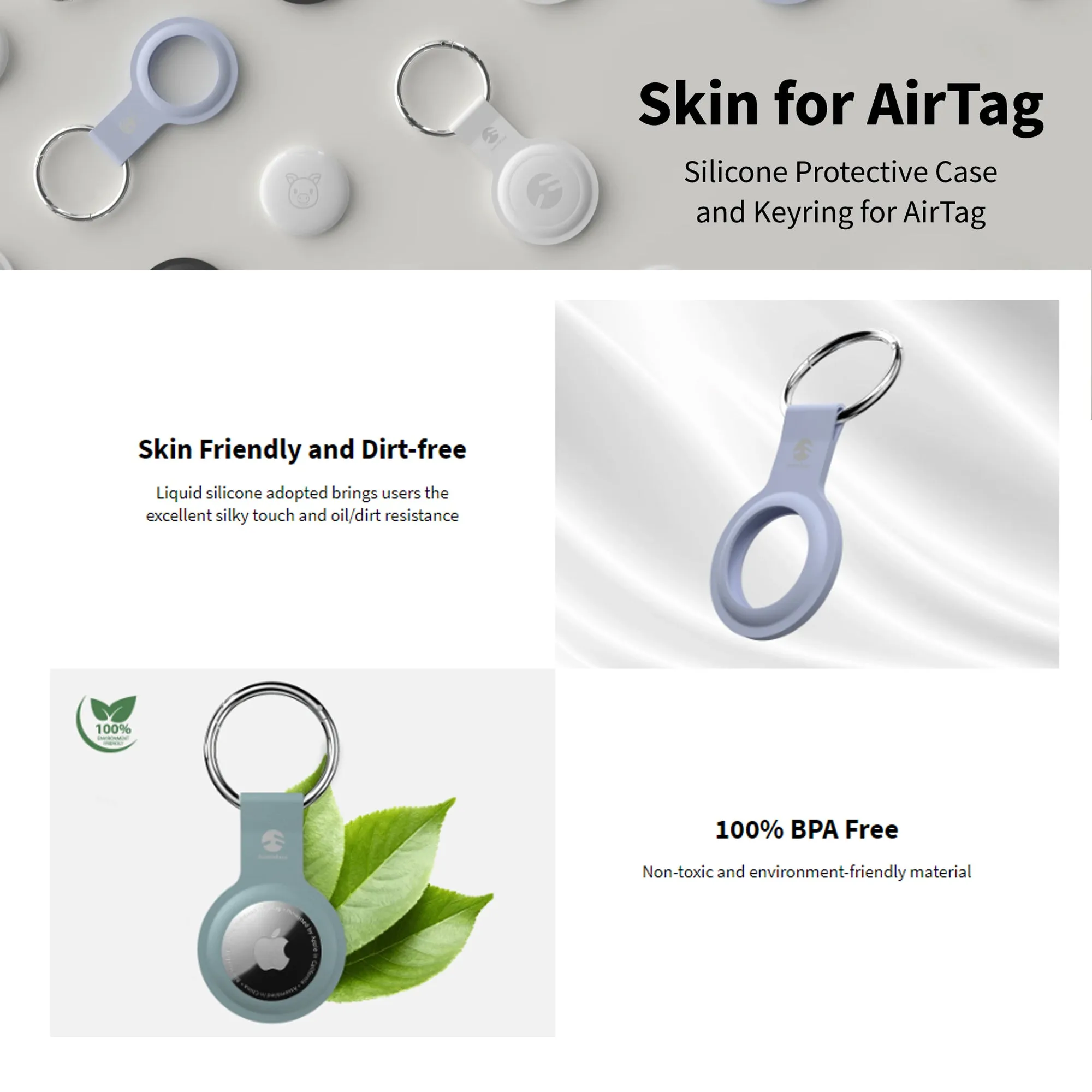SwitchEasy Skin Case For AirTag - Exquisite Blue (Barcode: 4895241101342 )