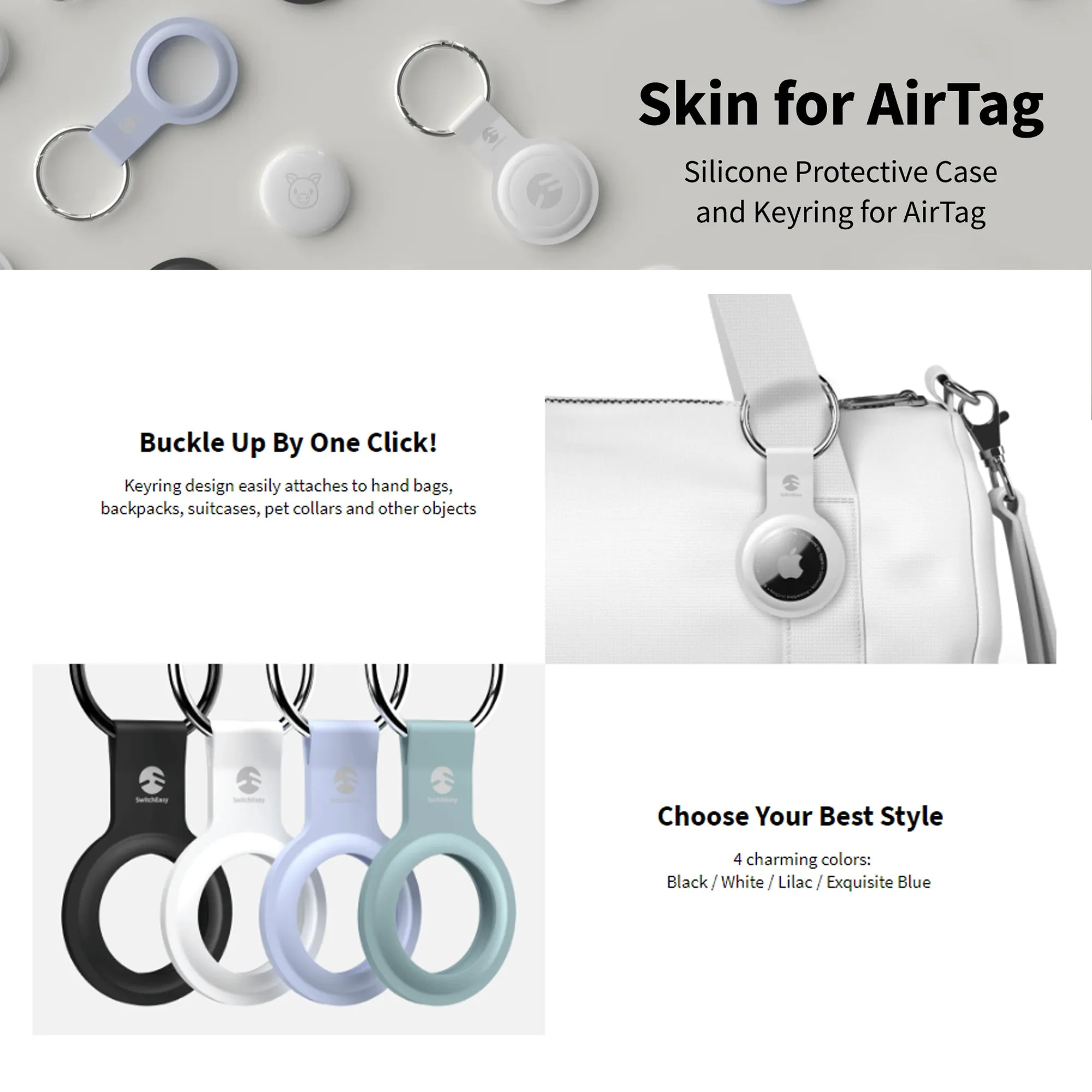 SwitchEasy Skin Case For AirTag - Exquisite Blue (Barcode: 4895241101342 )