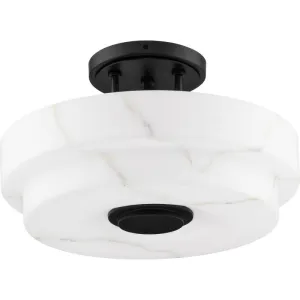 Tosca Collection Three-Light Matte Black Modern Luxe Semi-Flush Mount Light