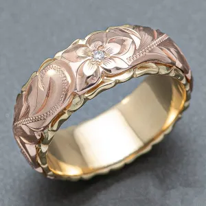 Vintage Jewelry Elegant Flower Carved Design Wedding Band Rings in Gold Color