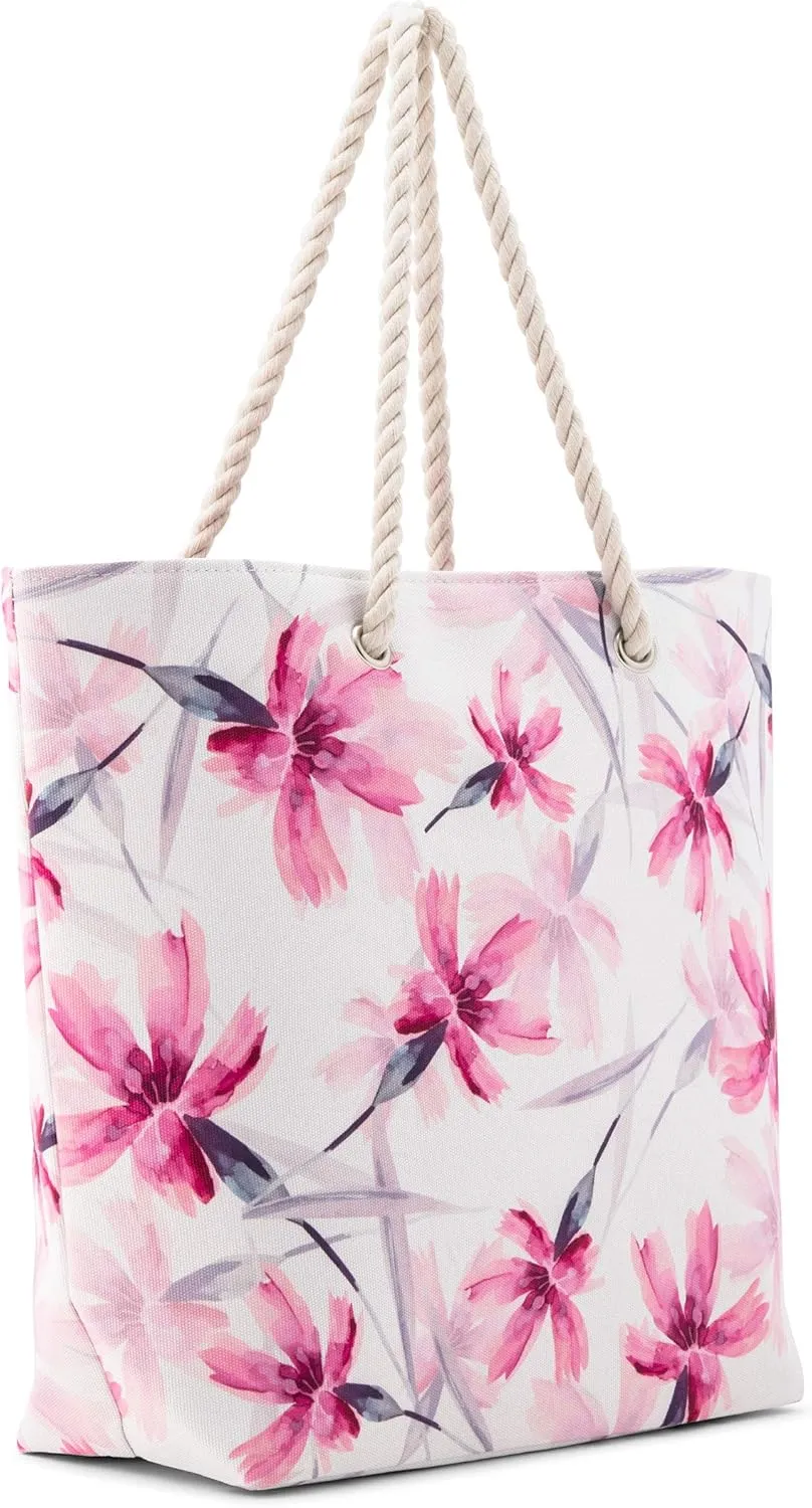 WEDDINGSTAR Personalized Extra-Large Cotton Canvas Fabric Beach Tote Bag